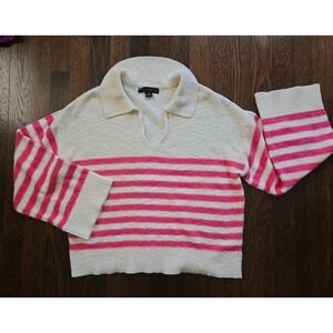 Sanctuary Nautical Preppy Collar Cotton Wide Sleeve Sweater Size M